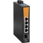 Weidmüller Netzwerk-Switch IE-SW-BL05-1GS-4GTPOE, Unmanaged PoE-Switch mit 5 Ports, 1.000 Mbps, kompakte Bauweise für industrielle Anwendungen