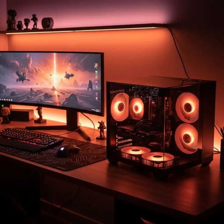 PC Store NCA Chronicle Gaming PC Triorama, Intel E5-2678v3, 12 Kerne, 16 GB RAM, 240 GB SSD, Nvidia GeForce RTX 3050, Luftkühlung, Windows 11, Schwarz – Bild 8