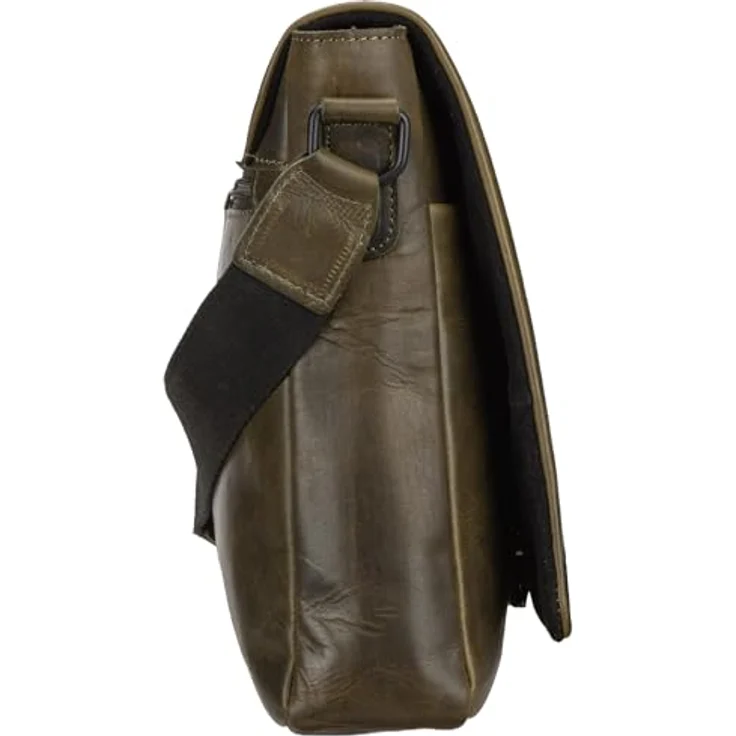 Greenburry Newport Messenger, Laptop-Tasche aus 100% Leder, 24 cm, grün – Bild 3