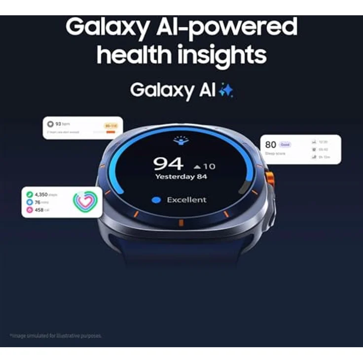 Samsung Galaxy Watch Ultra (2025), AI-Smartwatch mit Titangehäuse, 47 mm, LTE, Marine Band, kissenförmiges Design, Titanblau, 10 ATM wasserdicht – Bild 5