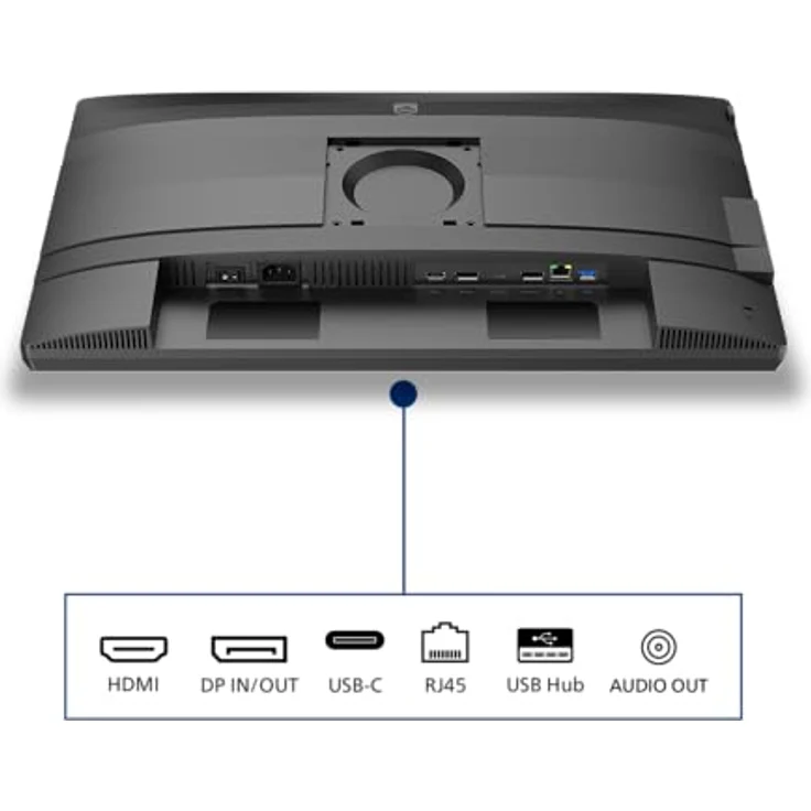 Philips 24B2U4301, 24 Zoll Full HD Monitor mit Lautsprechern, höhenverstellbar (1920x1080, 120 Hz, HDMI 1.4, DisplayPort 1.4, USB-C 100 W Power Delivery), schwarz grau – Bild 4