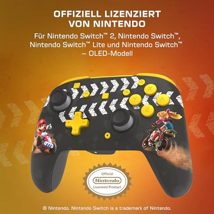Turtle Beach Rematch Wireless Controller: Mario Kart World – Offiziell lizenziert für Nintendo Switch 1 und 2, RGB-Beleuchtung, wiederaufladbarer Akku, TMR-Thumbsticks, bewegungssteuerung, schwarz – Bild 2