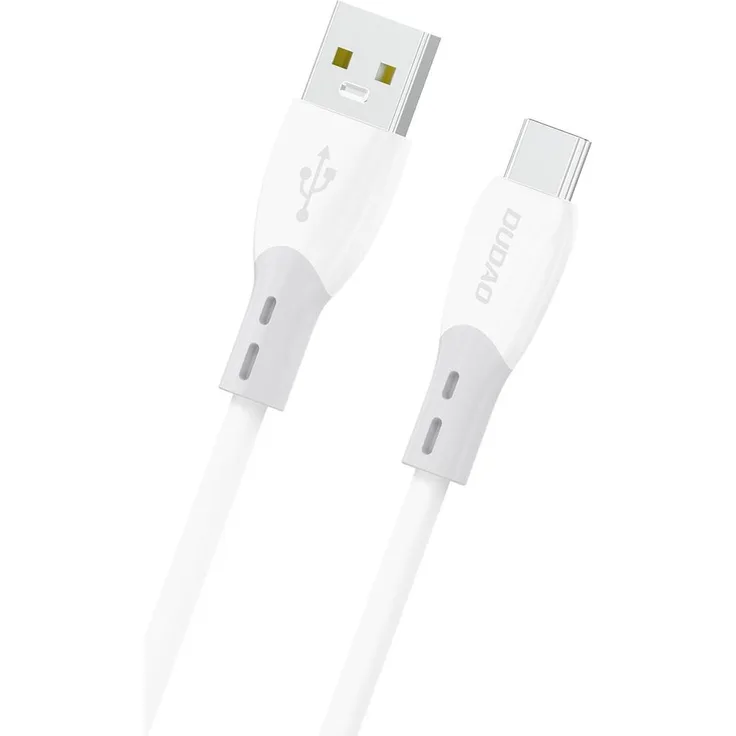 Dudao L25ST, 1 m USB-A - USB-C Kabel mit 5 A Laden, weicher Silikonummantelung, weiß