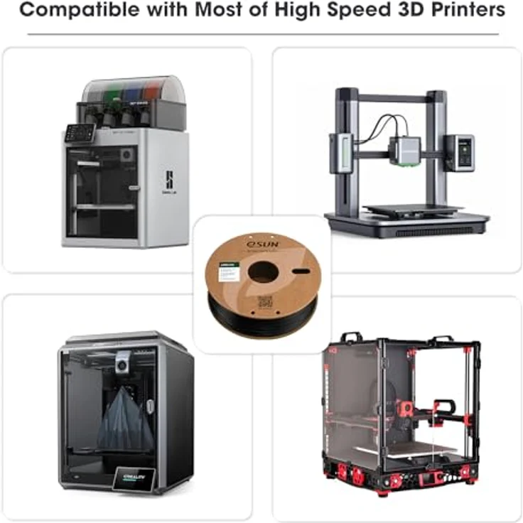 eSUN eABS+HS 1,75mm Schwarz 1kg, Hochgeschwindigkeits-3D-Filament mit geringer Schrumpfung und Aceton-Polierung – Bild 4