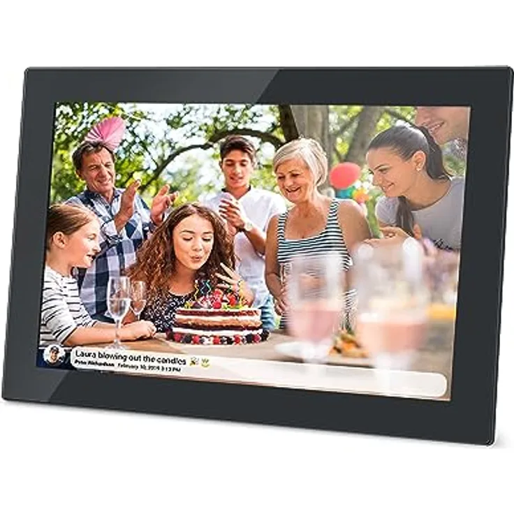 Muse Digitaler Fotorahmen 10,1 Zoll mit WiFi, SD-Kartensteckplatz, Touchscreen, Micro-USB und 8 GB internem Speicher, Unterstützung der Frameo-App