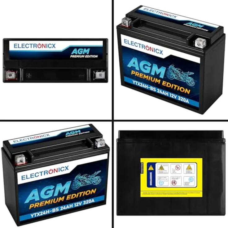 Electronicx YTX24H-BS AGM Motorradbatterie 24Ah 12V - wartungsfrei, rüttelfest, auslaufsicher für Motorrad, Roller, Quad, ATV – Bild 9