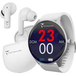 Techmade Smart Watch DYNAMIC WHITE BUNDLE Smartwatch Set - 1.38" Voll-Touch Display, Herzfrequenz- und Blutdruckmessung, wasserdicht IP67