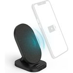 Hama Wireless Charger, induktive Ladestation, 10W (Qi Ladestation, Ladestation, Handy Ladestation, Schnellladegerät, Fast Charge, kabellos Laden, Induktions Ladegerät) schwarz