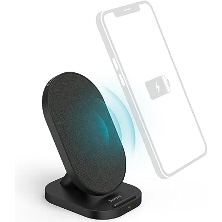 Hama Wireless Charger, induktive Ladestation, 10W (Qi Ladestation, Ladestation, Handy Ladestation, Schnellladegerät, Fast Charge, kabellos Laden, Induktions Ladegerät) schwarz – Bild 1
