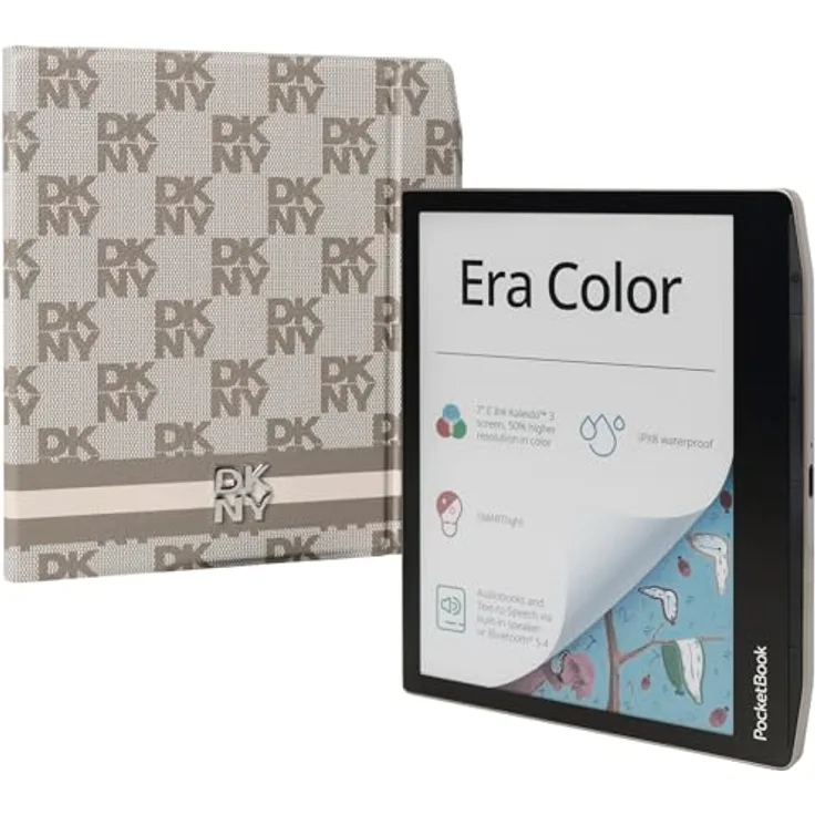 PocketBook Era Color Bundle, E-Book-Reader mit 7 Zoll E-Ink-Kaleido-3-Farbdisplay, 32 GB Speicher, inkl. DKNY Flip-Schutzhülle in Smoky Beige