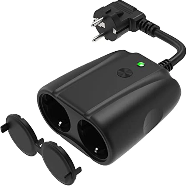 LUPUS ELECTRONICS 2 Kanal Gartensteckdose, witterungsbeständige Outdoorsteckdose in Schwarz für Smart Home Integration – Bild 1