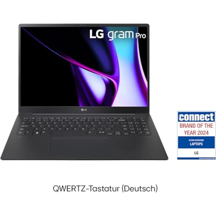 LG Gram Pro 16 2024 16Z90SP-G.AD7BG 16 Zoll Notebook - 1199g Intel Core Ultra7 Laptop (32GB RAM, 2TB Dual SSD, 24,5h Akkulaufzeit, IPS Panel Anti-Glare Display, Win 11 Home) - Schwarz – Bild 2