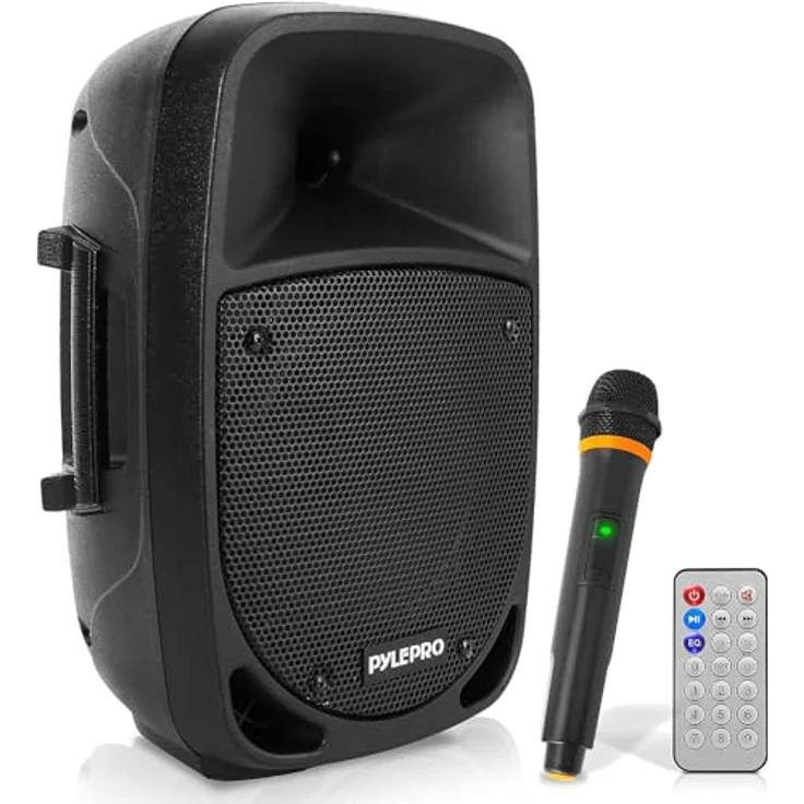 Pyle PSBT85A, Tragbare Karaoke Maschine mit 800 Watt, 20 cm Subwoofer und Bluetooth, schwarz – Bild 1
