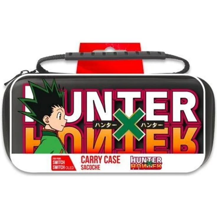 Trade Invaders Hunter X Hunter XL Bag für Nintendo Switch und Switch Oled, Ultra-protective Hard Shell, Foam-padded Interior für Konsole und 10 Spiele, Gon Profil