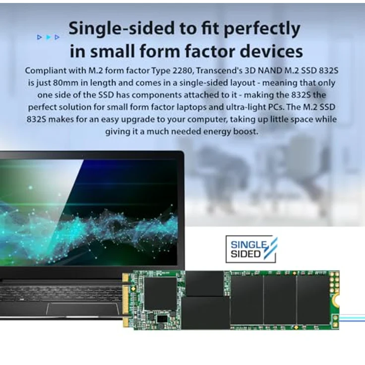 Transcend 832S - Solid-State-Disk - 1 TB - intern - M.2 2280 - SATA 6Gb/s (TS1TMTS832S) – Bild 5
