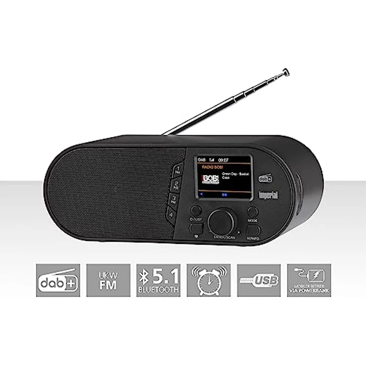 Imperial DABMAN d105 Digitalradio (DAB+ / DAB/UKW, Bluetooth, Farbdisplay, USB-Mediaplayer) schwarz – Bild 2