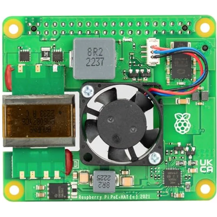 Raspberry Pi Power over Ethernet (PoE+) HAT für Raspberry Pi 4 & 3B+, R2, offizielles Erweiterungsboard zur Stromversorgung über Ethernet-Kabel – Bild 2
