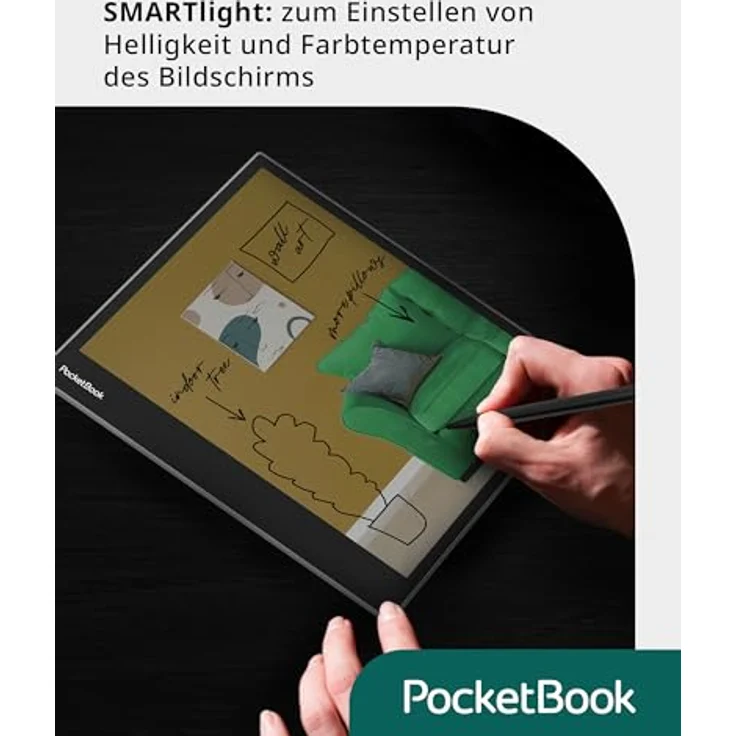 PocketBook e-Book Reader 'InkPad Eo' 64 GB Speicher, 26,12 cm (10,3 Zoll) E-Ink Kaleido 3 Farb-Touchscreen, SMARTlight Hintergrundbeleuchtung, Wi-Fi, Bluetooth, Lautsprecher Mist Grey – Bild 5
