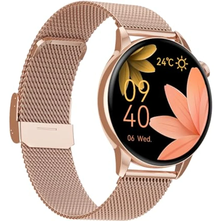 Maxcom Passend für FW58 Vanad Pro Gold (46 mm, Metall, One Size), Sportuhr + Smartwatch in Pink – Bild 1