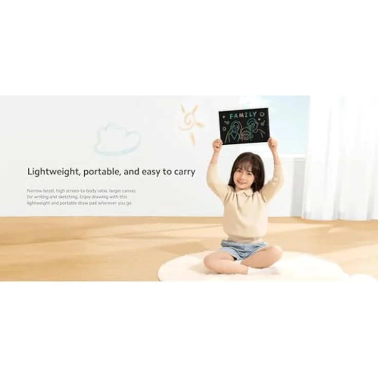 Xiaomi LCD Writing Tablet 13.5" (Color Edition), Grafiktablett mit druckempfindlichem Stift, weiß, kabellos, lange Akkulaufzeit – Bild 4