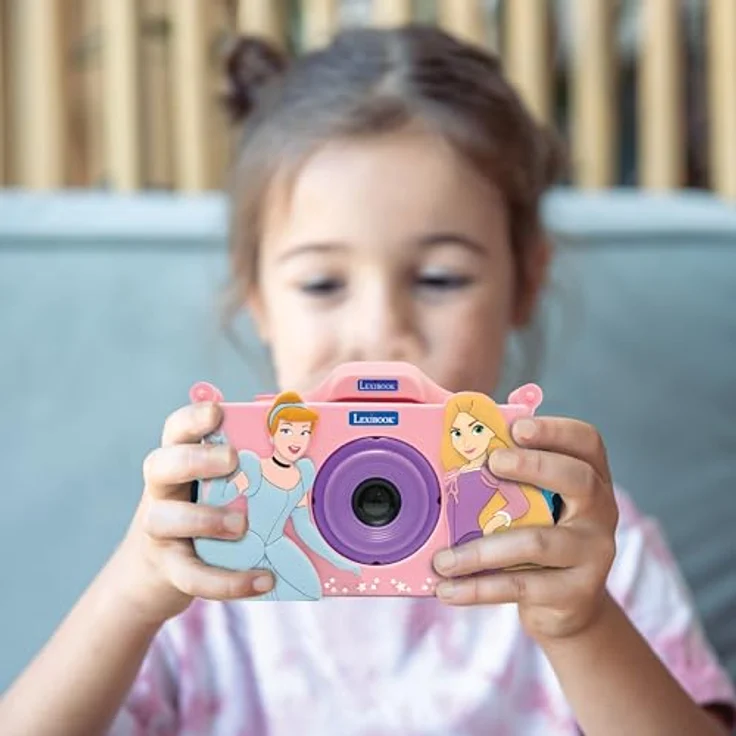 Lexibook DJ078DP, Disney Prinzessin Kinderkamera mit Schutzhülle, integrierter MP3-Player und 15 Foto-Filtern, rosa – Bild 3