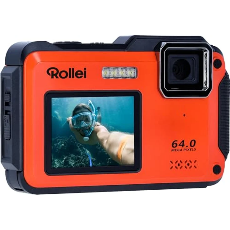 Rollei Sportsline 64 Selfie Kompaktkamera (64 MP) in Orange – Bild 3