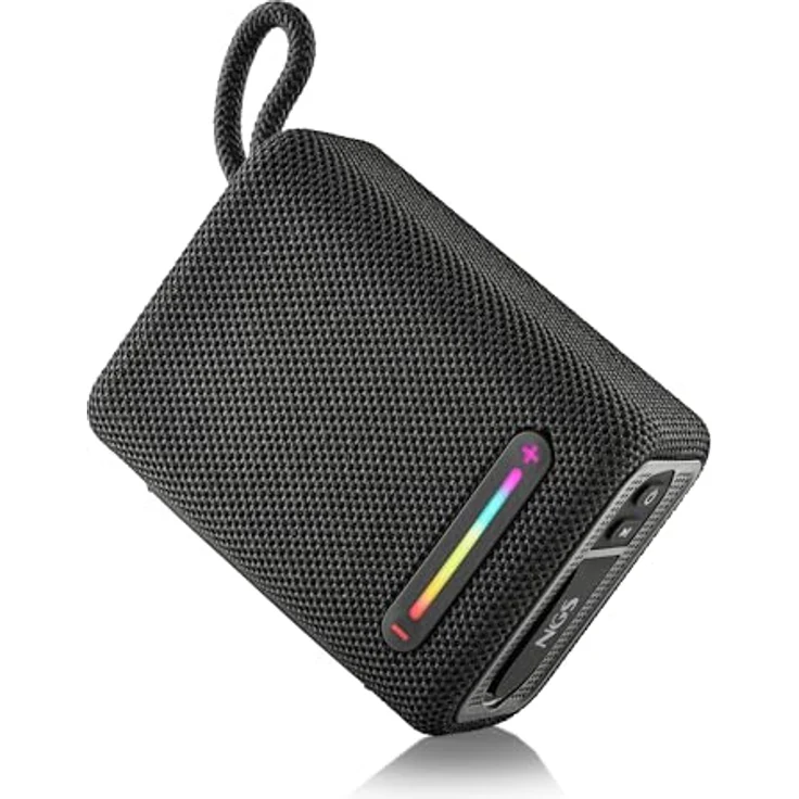 NGS Roller Furia 1 Black, Tragbarer Bluetooth Lautsprecher mit 15 W, RGB-Lichtern, IPX6 wasserdicht, True Wireless, 9 Stunden Akkulaufzeit, Schwarz – Bild 1