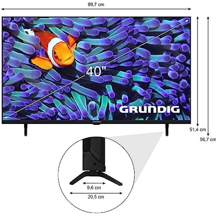GRUNDIG 40 GFB 5340 - Fernseher 40 Zoll (100 cm) Full HD LED TV, FHD, 400 HZ, Dolby Digital, HD Triple Tuner, HDMI, USB, CI+, Schwarz – Bild 2