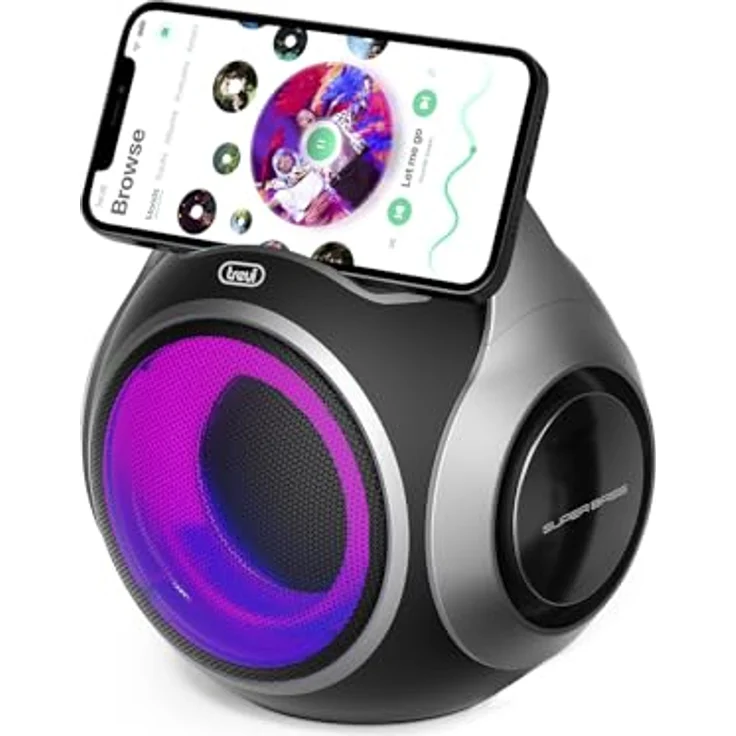 Trevi XR 8A 202, Tragbarer Bluetooth-Lautsprecher 20 W mit TWS-Funktion, USB und Micro SD, Wasserfest, Schwarz – Bild 3