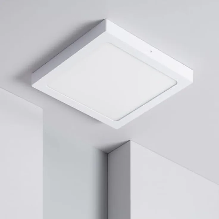 LEDKIA LIGHTING LED Deckenleuchte 24W Eckig 300x300 mm Aluminium für Wohnzimmer, Küche, Schlafzimmer in silber