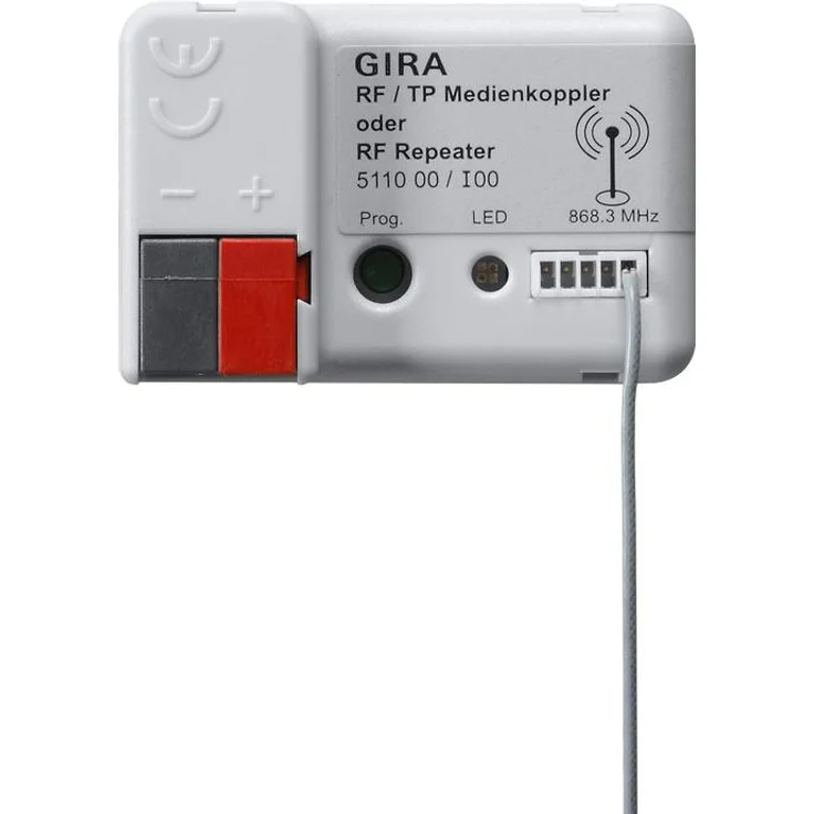 Gira 511000 RF/TP Medienkoppler/RF Repeater, KNX Schnittstelle für verdrahtete und Funkprodukte, updatefähig, KNX Data Secure