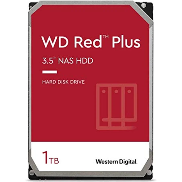 WD Red Plus NAS Hard Drive WD10EFRX - Festplatte - 1 TB - intern - 3.5 Zoll (8.9 cm) - SATA 6Gb/s - Puffer: 64 MB - für My Cloud EX2, EX4 (WD10EFRX) – Bild 2