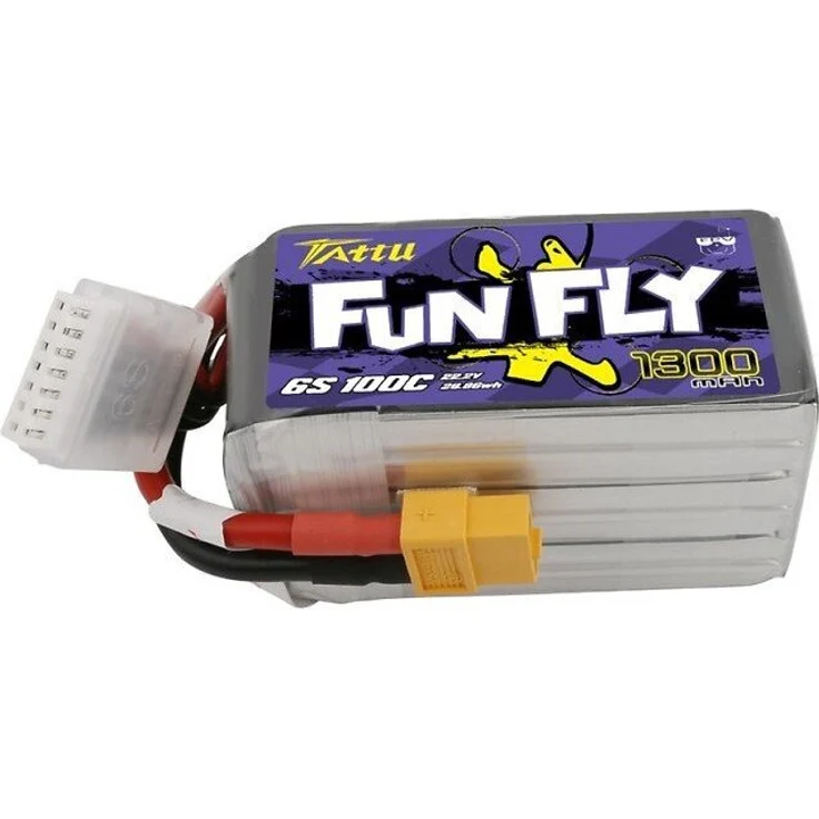 Tattu Funfly 1300mAh 22.2V 100C 6S1P LiPo Akku, XT60 Anschluss für FPV-Quadrocopter