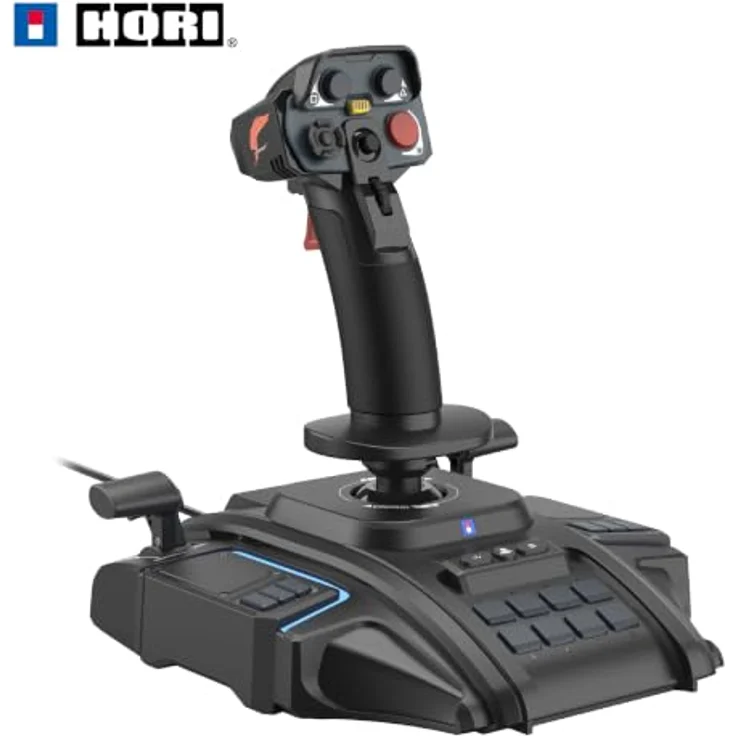HORI Ace Combat 8: Wings of Theve, kabelgebundener Flugsimulator-Controller mit Hall-Effekt-Sensoren, zwei Gas- und Bremshebeln, dedizierter High G Mode-Taste, schwarz, für Sony PlayStation 5 – Bild 1