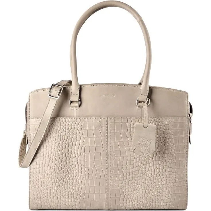 Burkely Cool Colbie Aktentasche, Leder 40 cm mit Laptopfach, grau