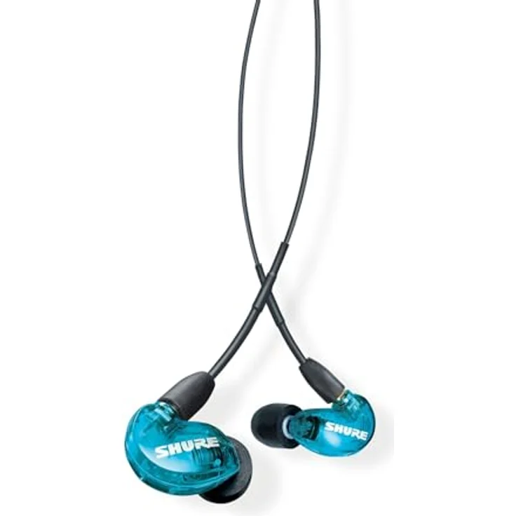 Shure SE215SPE-EFS Professional Over the Ear Earphones, Sound Isolating with Single Dynamic MicroDriver, Clear Sound + Deep Bass, 3.5mm Cable - Blue – Bild 2