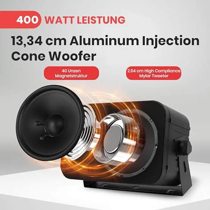 PYLE PDWR40B 5.25 Indoor/Outdoor Waterproof Speakers (Black Außenlautsprecher - 200 Watt - schwarz – Bild 6