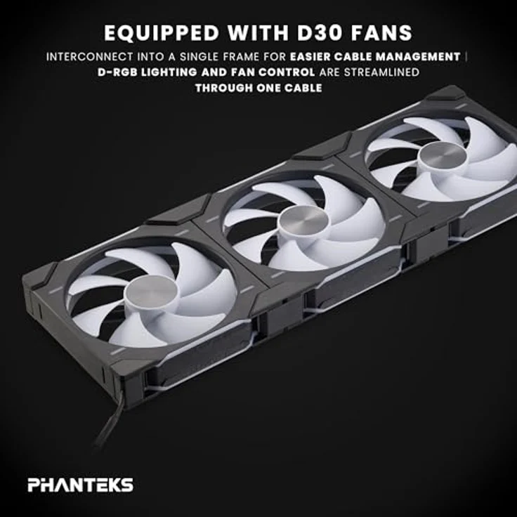 Phanteks Glacier One 420D30 X2 DRGB, 420mm AiO Wasserkühlung für CPU, schwarz, mit DRGB-Beleuchtung – Bild 3