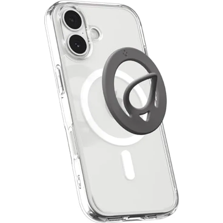 Spigen Dual Pop MagFit MagSafe Ring Magnet Halterung, Doppelseitiger, Flexibel, Leicht und dünn [Marmor-Grau] für iPhone 17/16/15 Pro Max, Google Pixel 10 Pro, Samsung Galaxy S25