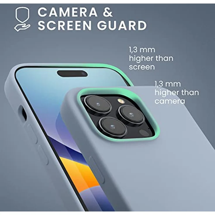 kwmobile Handyhülle für iPhone 14 Pro, Silikon Hülle in Hellblau Matt, kabelloses Laden, Anti-Rutsch, stoßfest – Bild 5