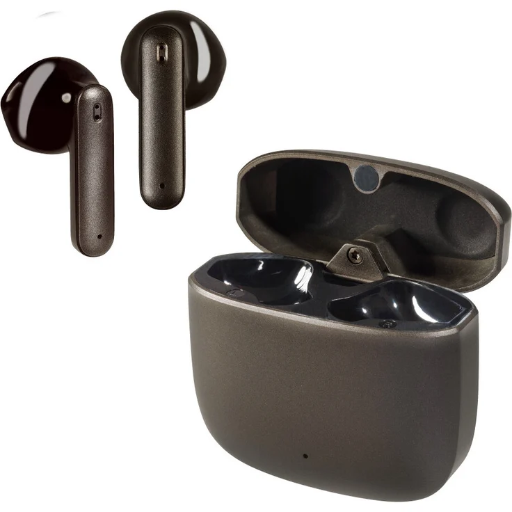 VIVANCO Metal Pair Bluetooth® True Wireless Stereo Metallic Headset Anthrazit mit stoßfester Metallbeschichtung und Video Streaming-Funktion – Bild 1