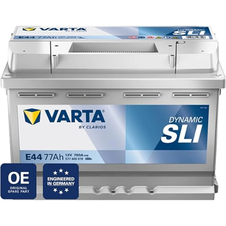 Varta E44 Silver Dynamic, 12V 77Ah 780A Autobatterie mit hoher Korrosionsbeständigkeit, One Size – Bild 1