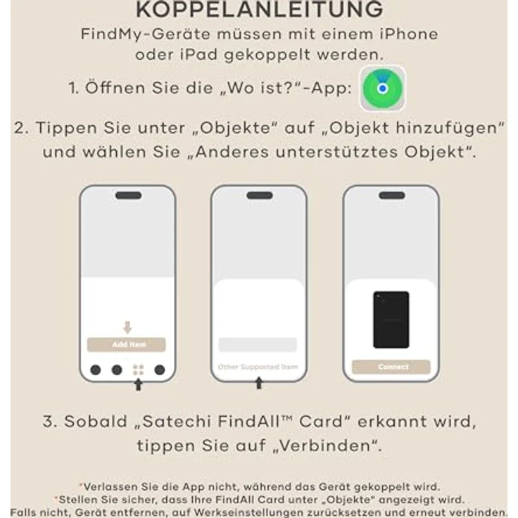Satechi FindAll Portemonnaie Karte, Schlüsselfinder mit Apple Find My-Technologie, wasserfest, Beige – Bild 7