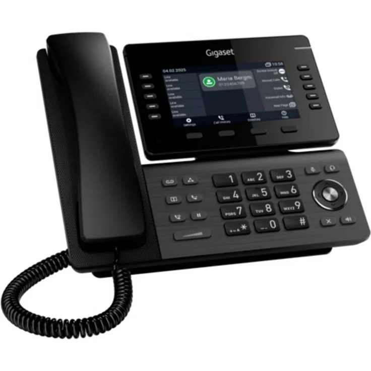 Gigaset P855BW IP PRO, Schnurgebundenes VoIP Tischtelefon mit 5" TFT-Farbdisplay, Bluetooth, 10 konfigurierbaren LED-Tasten, Schwarz