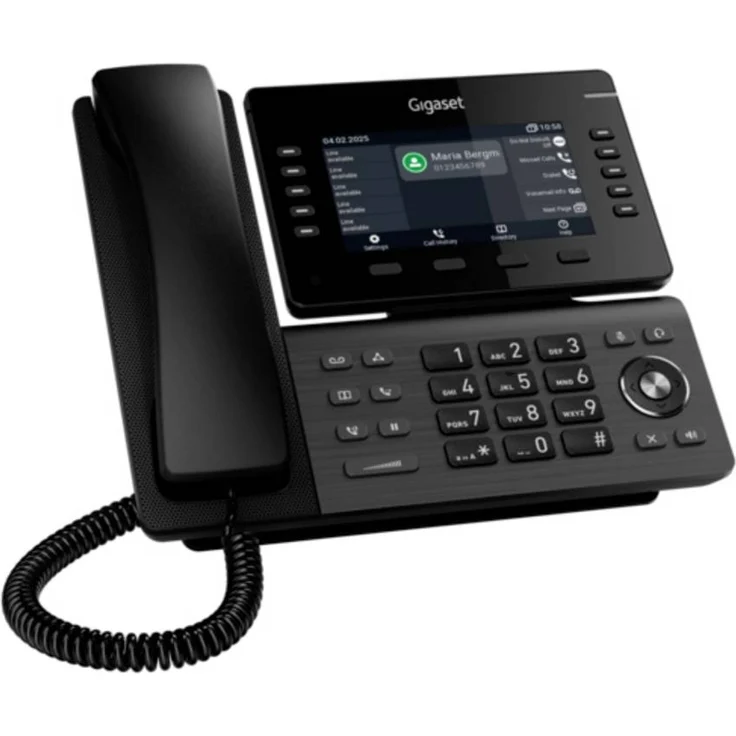 Gigaset P855BW IP PRO, Schnurgebundenes VoIP Tischtelefon mit 5" TFT-Farbdisplay, Bluetooth, 10 konfigurierbaren LED-Tasten, Schwarz