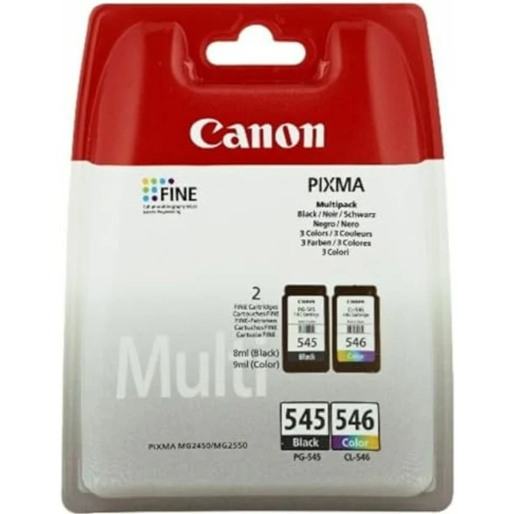 Canon PG-545+CL-546 original Tintenpatrone Schwarz und Mehrfarbig für Pixma Inkjet Drucker TS3150-TS3151-MG2450-MG2550-MG2550S-MG2555S-MG2950-MG3050-MG3051-MG3052-MG3053-IP2850 – Bild 2