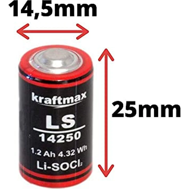 6x Kraftmax Lithium 3,6V Batterie LS14250 1/2 AA - Zelle ER14250... – Bild 5