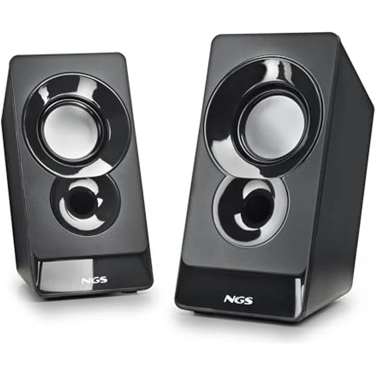 NGS SB210, Stereo-Lautsprecher 12 W, USB-Stromversorgung, 3,5-mm-Klinkeneingang, Kompaktes Design, Klangerlebnis mit klarer und Surround-Sound, Plug & Play, passend für PC und Laptops – Bild 1