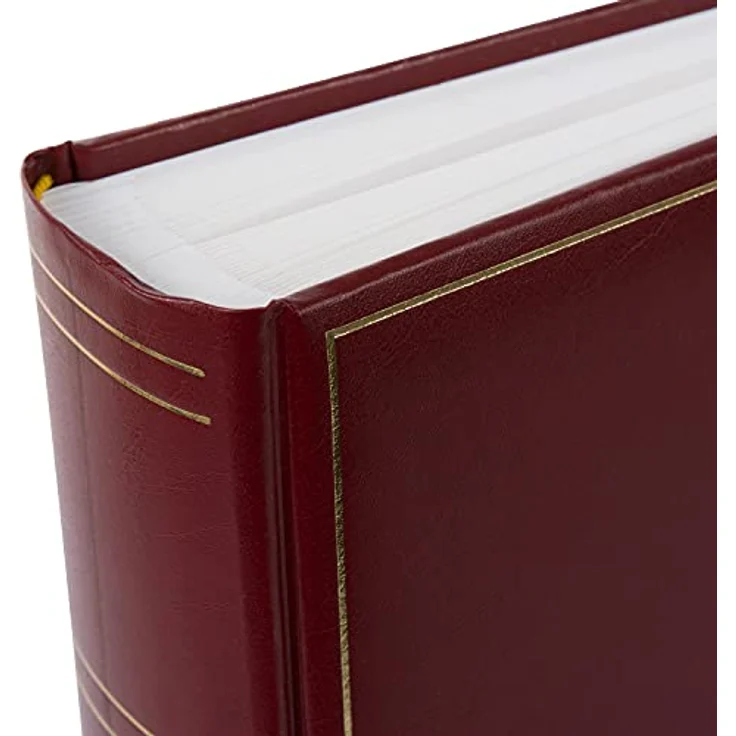 goldbuch 31 383 Fotoalbum Classic mit 100 weißen Seiten und Pergamin Trennblätter, Fotobuch mit Kunstleder Einband und Goldprägung, Album zum Einkleben, Erinnerungsalbum 30 x 31 x 6 cm, bordeaux – Bild 4