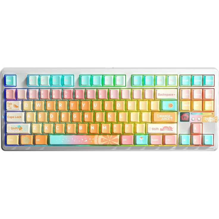 Acme United Aula F87Pro V2 Ice Blue, Mechanische Gaming-Tastatur mit RGB-Hintergrundbeleuchtung und Magnetschaltern, 87 Tasten